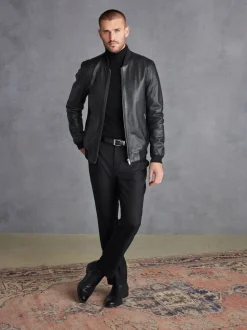 Noir - Blouson aviateur Signature en cuir