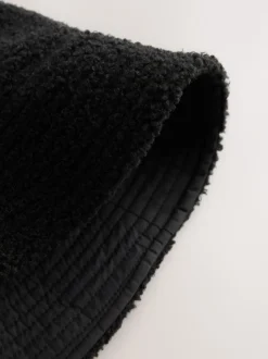 Noir - Bob réversible en peau de mouton/nylon