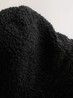 Noir - Bob réversible en peau de mouton/nylon