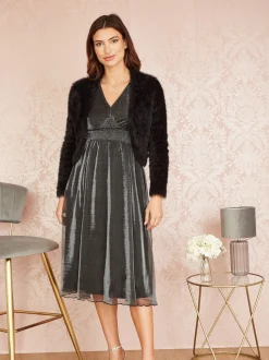 Noir - Boléro en maille à cils Yumi