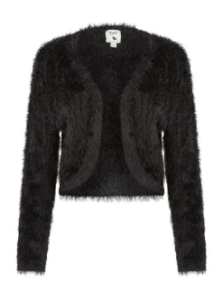 Noir - Boléro en maille à cils Yumi