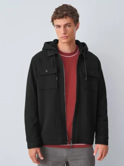 Noir - Borg Veste-chemise doublée en polaire