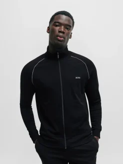 Noir - BOSS Veste en coton extensible