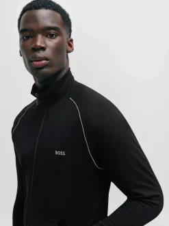 Noir - BOSS Veste en coton extensible