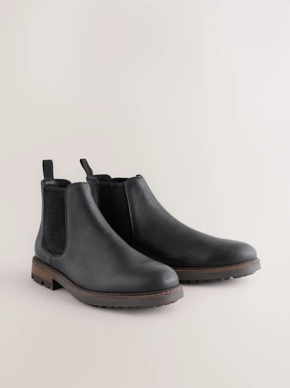 Noir - Bottes Chelsea en cuir décontractées