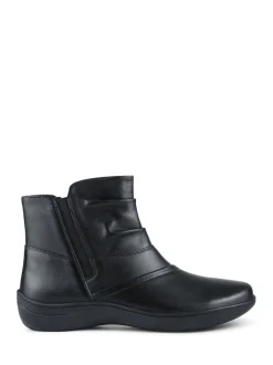 Noir - Bottes cheville Pavers en Cuir Coupe large
