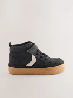 Noir - Bottes chevrons à lacets élastiques et fermeture tactile