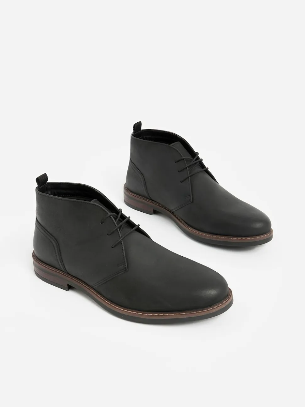 Noir - Bottes Chukka en cuir cireux