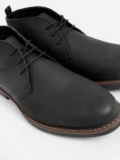 Noir - Bottes Chukka en cuir cireux