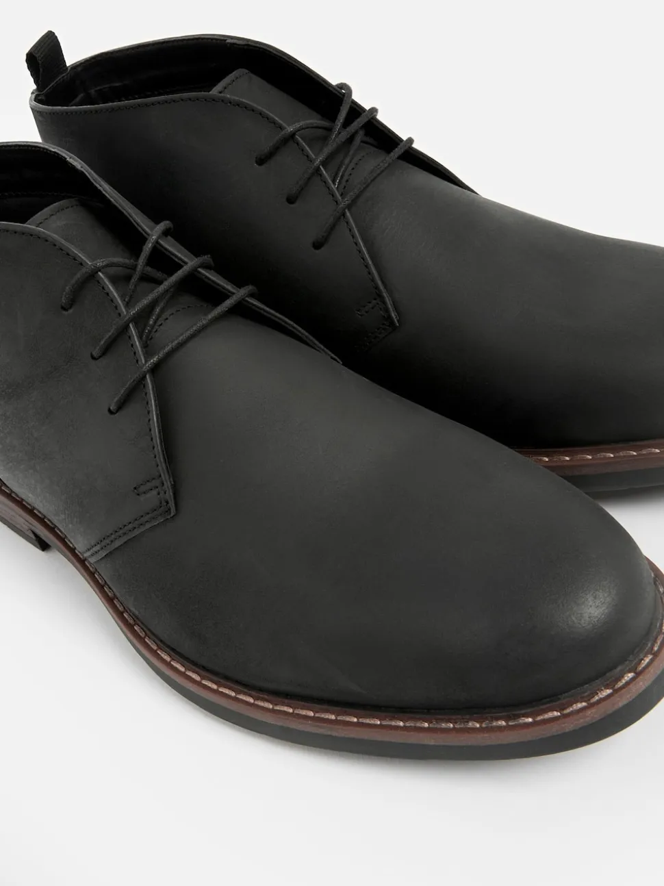 Noir - Bottes Chukka en cuir cireux