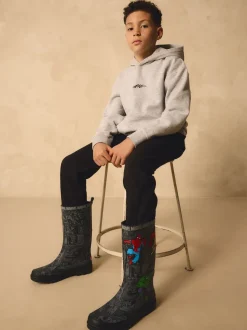 Noir - Bottes de pluie imprimées Marvel Comic