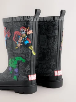 Noir - Bottes de pluie imprimées Marvel Comic