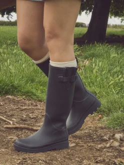 Noir - Bottes en caoutchouc hauteur genou