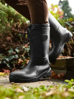 Noir - Bottes en caoutchouc doublées
