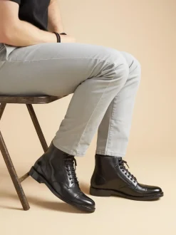 Noir - Bottes Jones Bootmaker Finch en cuir à lacets