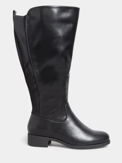 Noir - Bottes Yours Curve extensibles à coupe large au genou