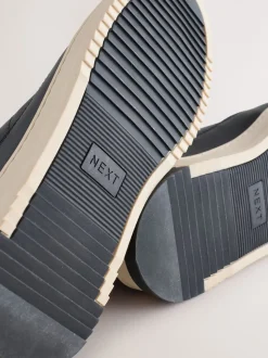 Noir - Bottines à col en maille