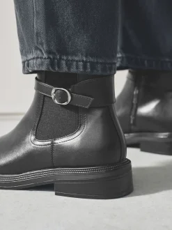 Noir - Bottines Chelsea à boucles