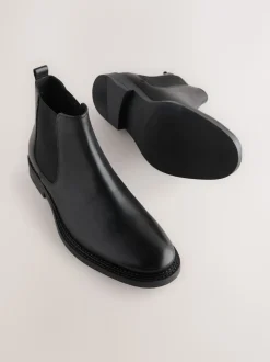 Noir - Bottines Chelsea en cuir élégantes