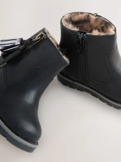 Noir - Bottines Chelsea zippées à glands