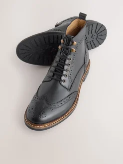 Noir - Bottines richelieu en cuir