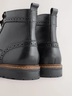 Noir - Bottines richelieu en cuir