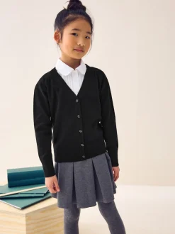 Noir - Cardigan à col en V Cotton Rich School (3-16ans)