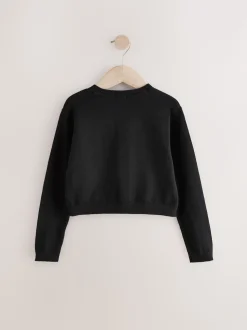 Noir - Cardigan boutonné 3ans-16ans (3mois-16ans)