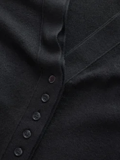 Noir - Cardigan ultra-doux à col en V avec poches