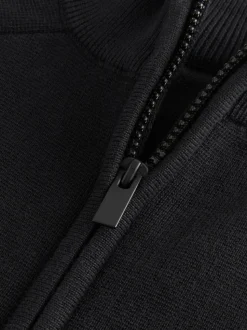 Noir - Cardigan zippé en tricot (3-16ans)