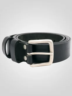 Noir - Ceinture D555 Gavin en Cuir véritable fabriqué à la main 3.7 Largeur cm