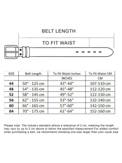 Noir - Ceinture D555 Gavin en Cuir véritable fabriqué à la main 3.7 Largeur cm