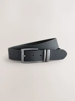 Noir - Ceinture en cuir avec double boucle