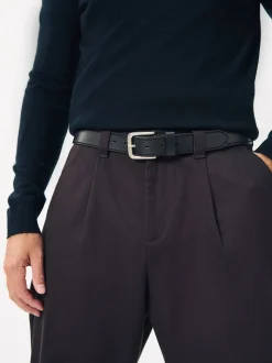 Noir - Ceinture en cuir casual