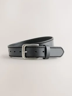 Noir - Ceinture en cuir casual