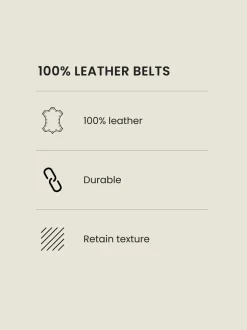 Noir - Ceinture en cuir lisse à imprimé réversible