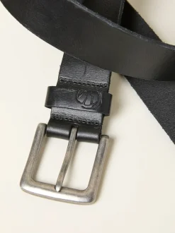 Noir - Ceinture en cuir uni
