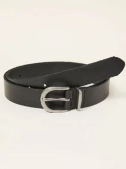 Noir - Ceinture FatFace en cuir uni