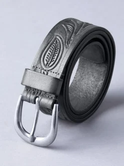 Noir - Ceinture Lakeland en cuir en relief