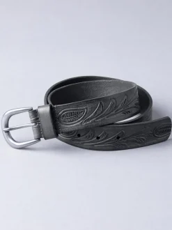 Noir - Ceinture Lakeland en cuir en relief