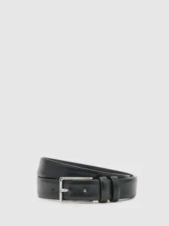 Noir - Ceinture Reiss Dante en cuir lisse