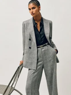 Noir - Ceinture REISS Hayley en cuir à charnières carrées