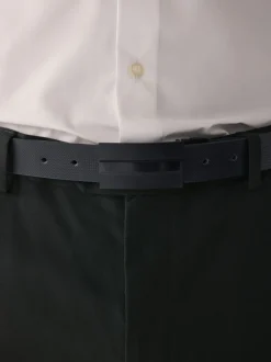 Noir - Ceinture réversible avec plaque