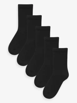 Noir - Chaussettes chaudes et thermiques en coton riche 5 Pack