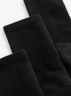 Noir - Chaussettes de sport à semelles coussinées 3 Pack avec soutien de la voûte plantaire