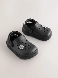 Noir - chaussons de sabots smALLSAINTS imprimés doublés de peau de mouton