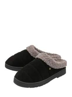 Noir - Chaussons mules Dunlop en daim
