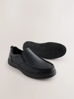 Noir - Chaussures à enfiler avec tablier