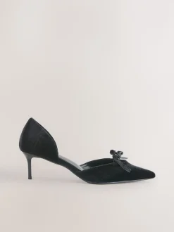 Noir - Chaussures à talons en deux parties avec nœud en velours Forever Comfort®