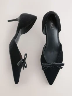Noir - Chaussures à talons en deux parties avec nœud en velours Forever Comfort®